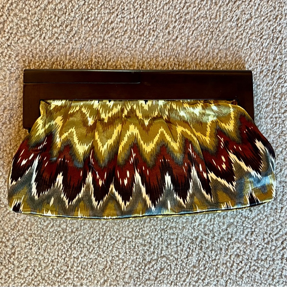 Aldo Chevron Ikat Satin Clutch
